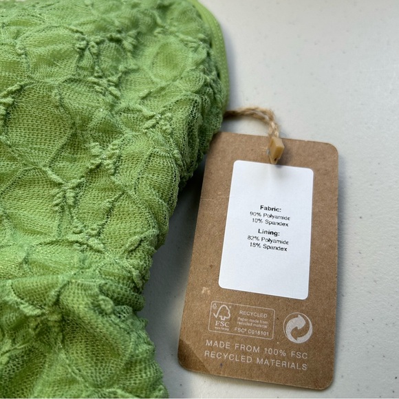 Samiol Tankini Large Green Lace Ruched Swimsuit New - Picture 5 of 10